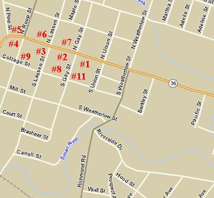 Map of Uptown Susanville, including street names.